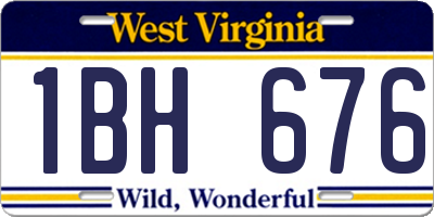 WV license plate 1BH676