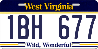WV license plate 1BH677