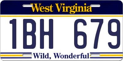 WV license plate 1BH679