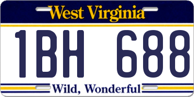 WV license plate 1BH688