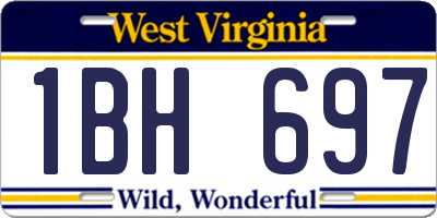 WV license plate 1BH697