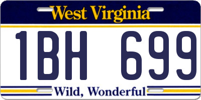 WV license plate 1BH699