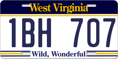 WV license plate 1BH707