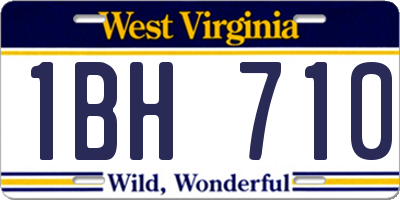 WV license plate 1BH710