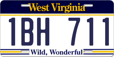WV license plate 1BH711