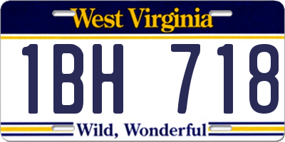 WV license plate 1BH718