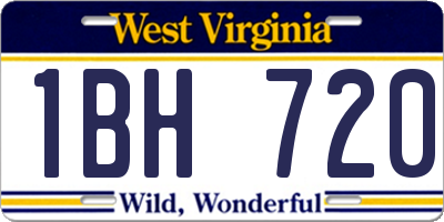 WV license plate 1BH720