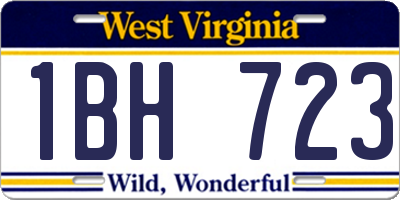 WV license plate 1BH723