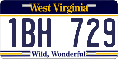 WV license plate 1BH729