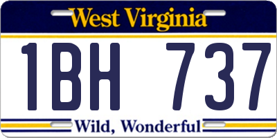 WV license plate 1BH737