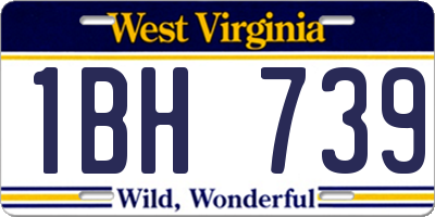 WV license plate 1BH739