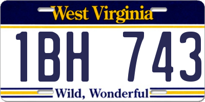 WV license plate 1BH743