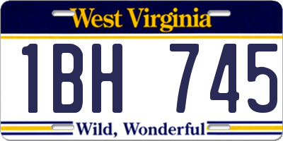 WV license plate 1BH745