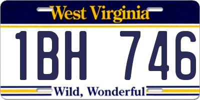 WV license plate 1BH746