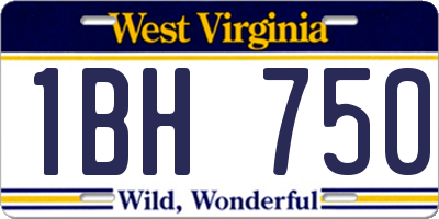 WV license plate 1BH750