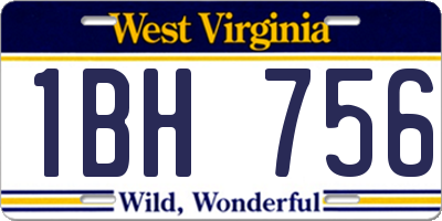 WV license plate 1BH756