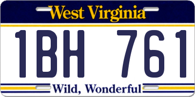 WV license plate 1BH761