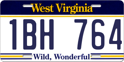 WV license plate 1BH764