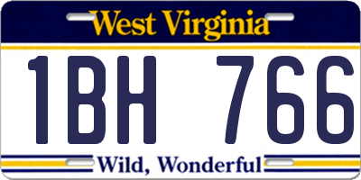 WV license plate 1BH766