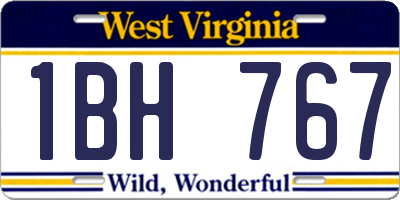 WV license plate 1BH767