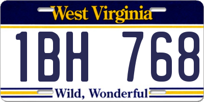 WV license plate 1BH768