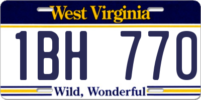WV license plate 1BH770