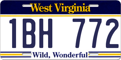 WV license plate 1BH772