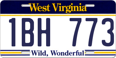 WV license plate 1BH773
