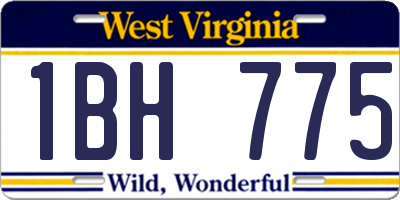 WV license plate 1BH775