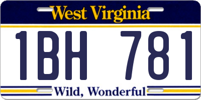 WV license plate 1BH781