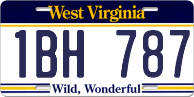 WV license plate 1BH787