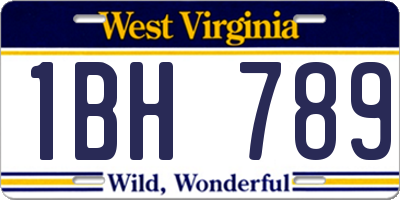 WV license plate 1BH789