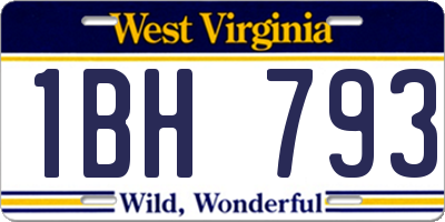 WV license plate 1BH793