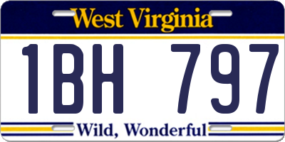 WV license plate 1BH797