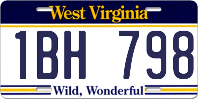 WV license plate 1BH798