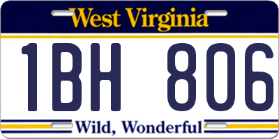 WV license plate 1BH806