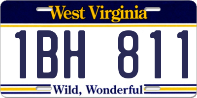 WV license plate 1BH811