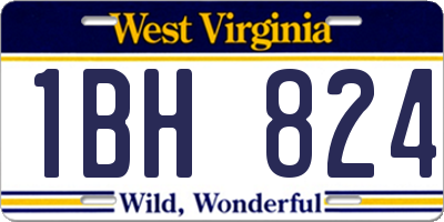 WV license plate 1BH824