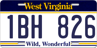 WV license plate 1BH826