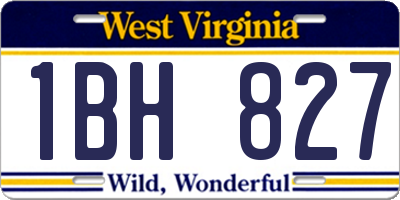 WV license plate 1BH827
