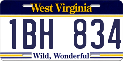 WV license plate 1BH834