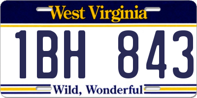 WV license plate 1BH843