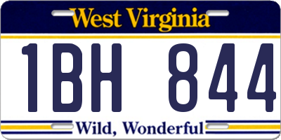 WV license plate 1BH844