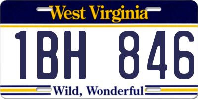 WV license plate 1BH846