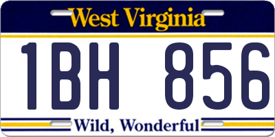 WV license plate 1BH856