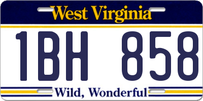 WV license plate 1BH858