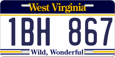 WV license plate 1BH867