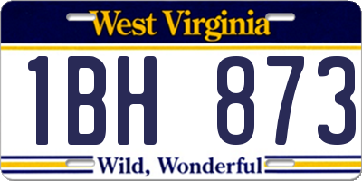 WV license plate 1BH873