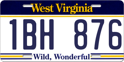 WV license plate 1BH876