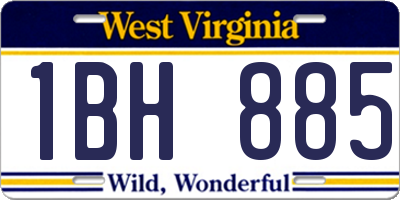WV license plate 1BH885
